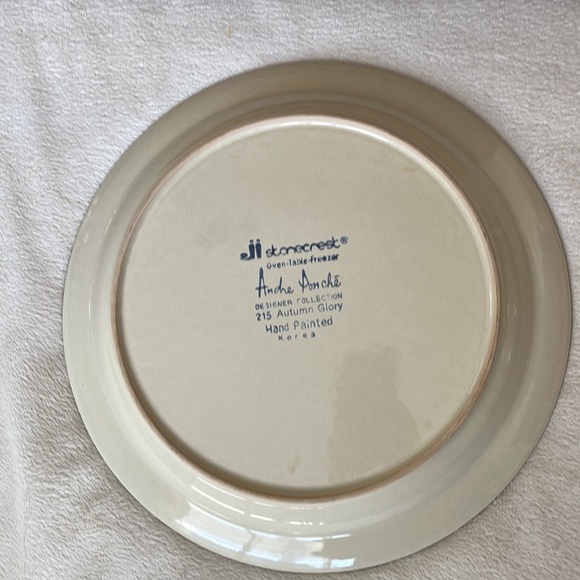 1970’s Andre Ponche Stonecrest 12” Round Plate Platter 215 Autumn Glory Pattern - Picture 5 of 7